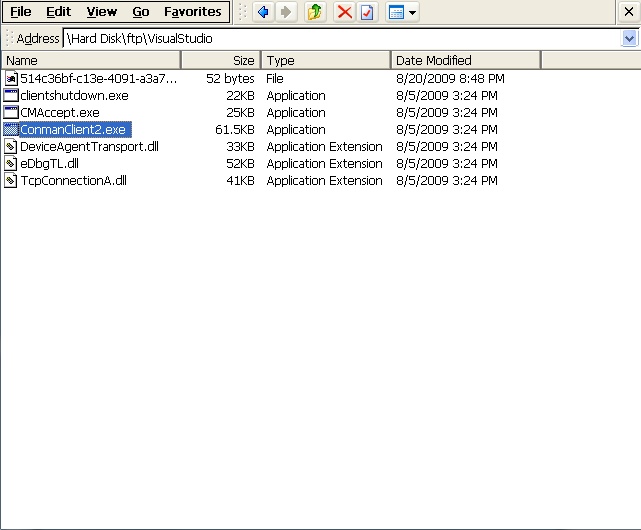 Run ConmanClient2.exe on a Windows CE for Visual Studio connectivity