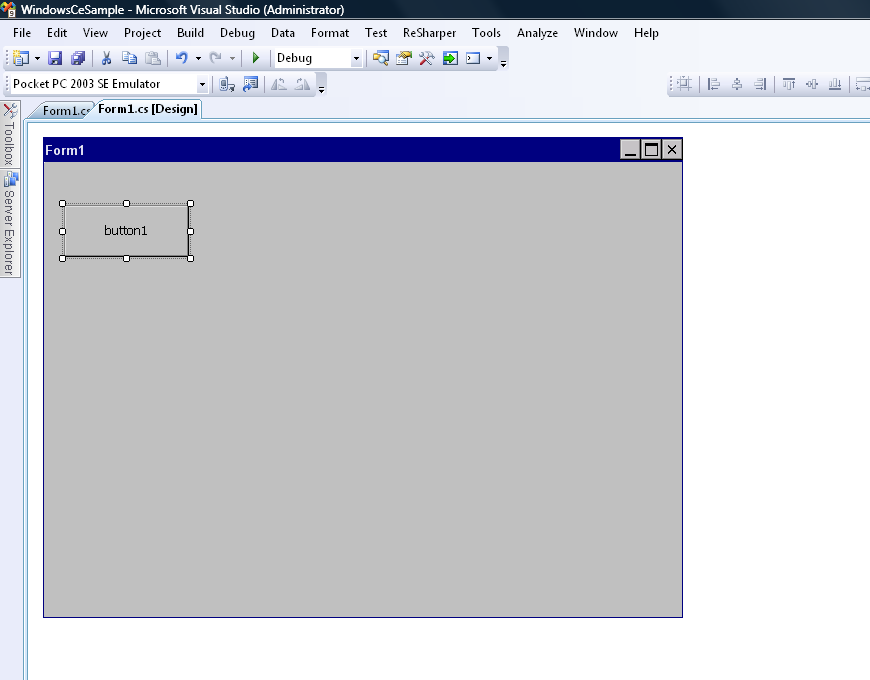 Windows CE Compact Framework simple form example