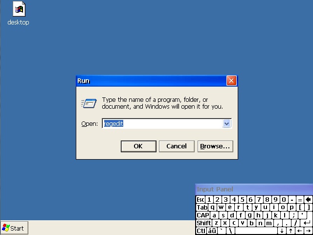 Run Regedit on Windows CE controller