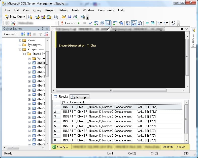 Run the stored procedure to generate insert statements. Copy/paste the statements to Management Studio connected to SQL Compact Edition.